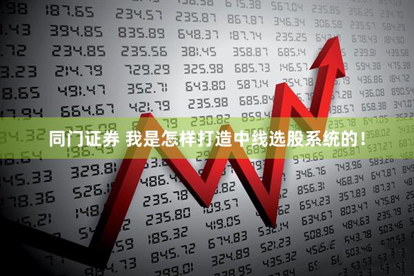 同门证券 我是怎样打造中线选股系统的！